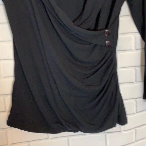 Cabi Black Surplice Crossover Wrap Style 553 Top Sz M - Picture 3 of 5